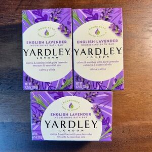 Yardley London English Lavender Nourishing Bath Soap Bar 3 Bars 4.25 Oz Each